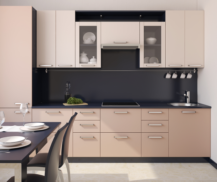 Modern kitchen interior. 3d render.