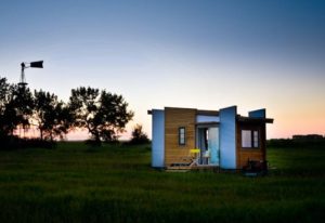 TINY HOUSE PLANS - CONTEMPORARY DRAGONFLY-20 - EXTERIOR AT SUNSET 3