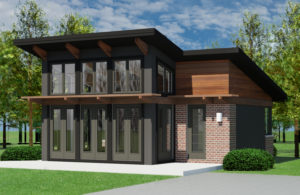 CONTEMPORARY HOME PLANS - BUTTERFLY-600 - FRONT