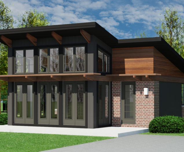 CONTEMPORARY HOME PLANS - BUTTERFLY-600 - FRONT