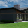 CONTEMPORARY HOME PLANS - BUTTERFLY-600 - REAR