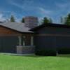 CONTEMPORARY HOME PLANS - BUTTERFLY-600 - REAR 2